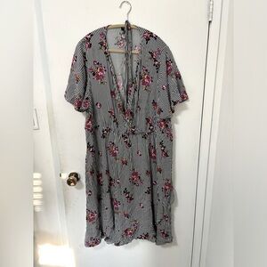 Torrid - striped wrap dress with floral accents - 3